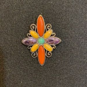 Carolyn Pollack 925 Sterling Multi Stone Pendant Pin